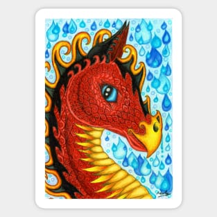 Red Water Dragon Sticker